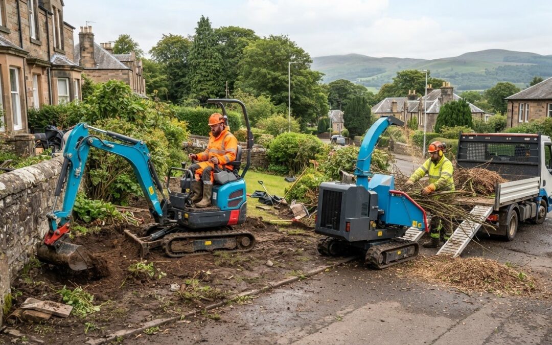 Garden renovation machinery hire in Glasgow with delivery options